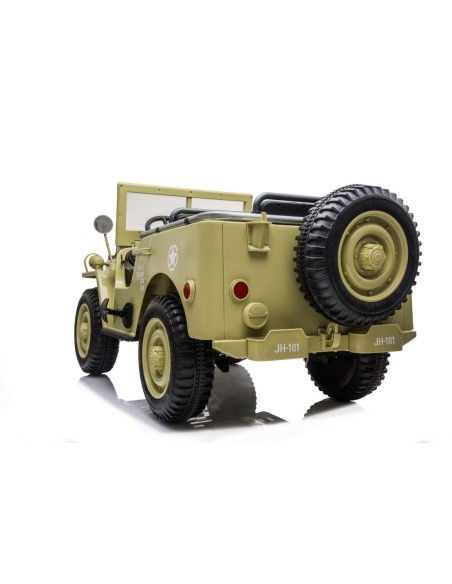 Army Classic Adventure XXL m/3 sæder + 4x24V Motor + Gummihjul, Lysegrøn