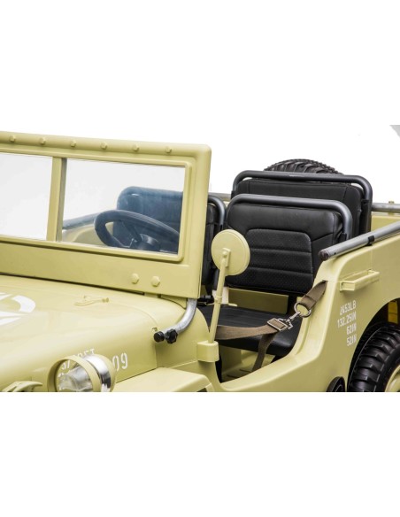 Army Classic Adventure XXL m/3 sæder + 4x24V Motor + Gummihjul, Lysegrøn