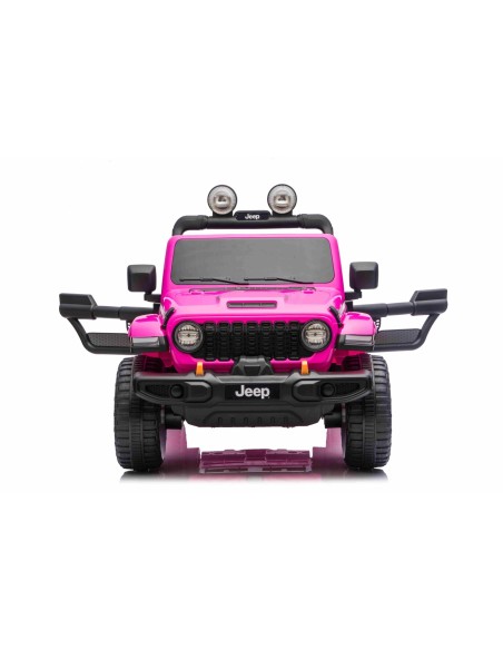 Jeep Wrangler Rubicon Elbil Til børn 21,6V m/Lædersæde, Gummihjul Pink