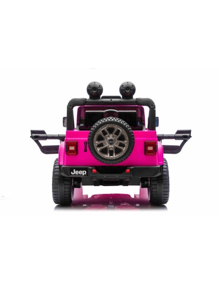 Jeep Wrangler Rubicon Elbil Til børn 21,6V m/Lædersæde, Gummihjul Pink