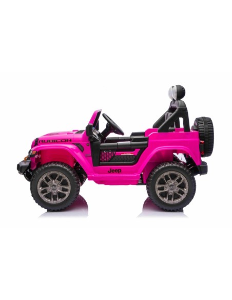 Jeep Wrangler Rubicon Elbil Til børn 21,6V m/Lædersæde, Gummihjul Pink