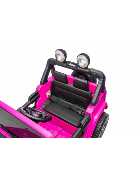 Jeep Wrangler Rubicon Elbil Til børn 21,6V m/Lædersæde, Gummihjul Pink