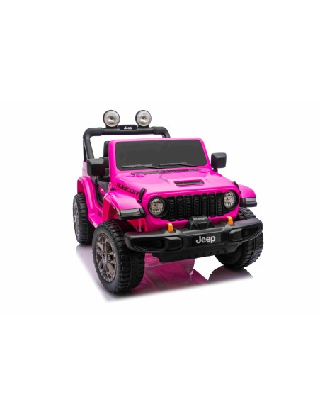 Jeep Wrangler Rubicon Elbil Til børn 21,6V m/Lædersæde, Gummihjul Pink