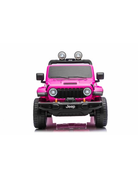 Jeep Wrangler Rubicon Elbil Til børn 21,6V m/Lædersæde, Gummihjul Pink