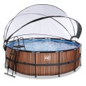 EXIT pool ø427x122cm med dome og filterpumpe - Wood EXIT pool ø427x122cm med dome og filterpumpe - Wood