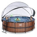 EXIT pool ø427x122cm med dome og filterpumpe - Wood EXIT pool ø427x122cm med dome og filterpumpe - Wood