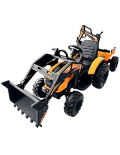 EL Traktor med frontskovl, gravekran og trailer til børn...