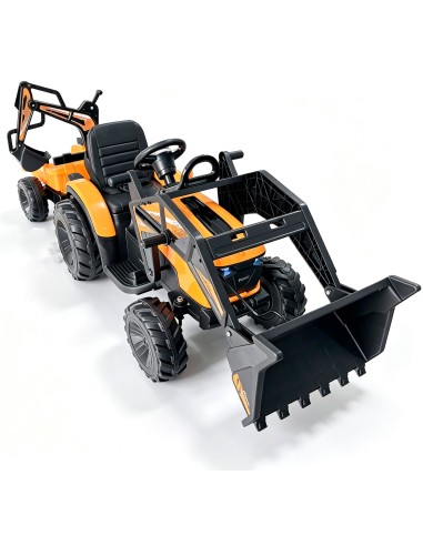 EL Traktor med frontskovl, gravekran og trailer...