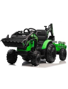 EL Traktor med frontskovl, gravekran og trailer til børn...