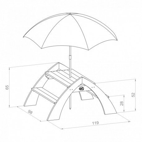 Kylo havebænk med parasol fra AXI