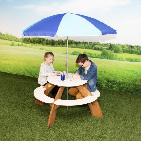 Orion rund bænk med parasol
