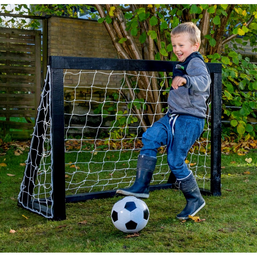 nedenunder På hovedet af pille Homegoal Pro Micro Sort fodboldmål 125 x 100 cm