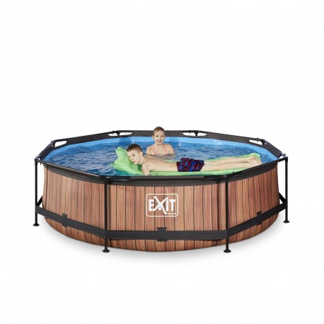 EXIT Wood pool ø300x76cm med filterpumpe