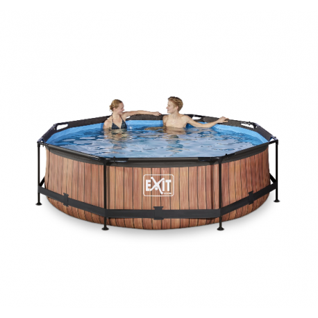 EXIT Wood pool ø300x76cm med filterpumpe