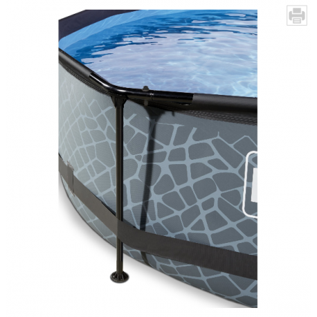 EXIT Stone pool ø360x76cm med filterpumpe