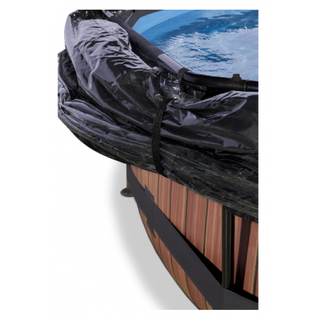 EXIT Wood pool ø360x76cm med dome og filterpumpe