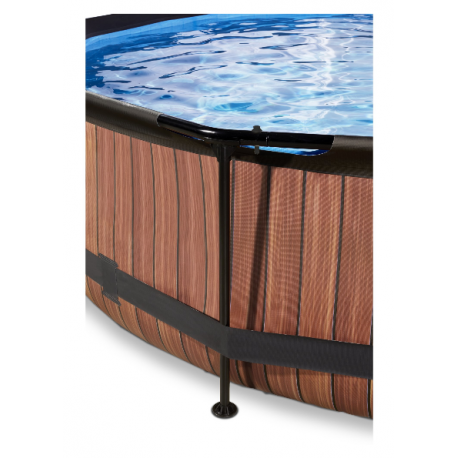 EXIT Wood pool ø360x76cm med dome og filterpumpe
